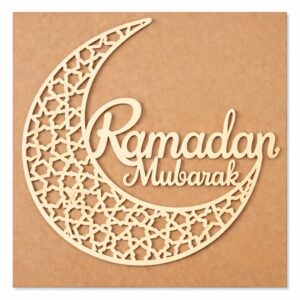 ramadan mubarak: crescent moon wall hanging, islamic ramadan decorations for home, front door or wall, elegant ramadan decor gift